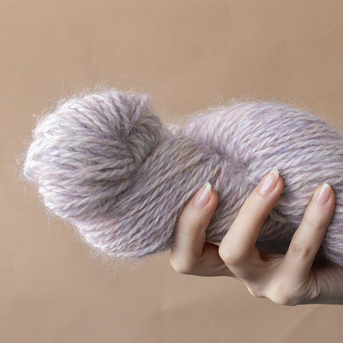 Seeknit yarn Macio 【White x purple】