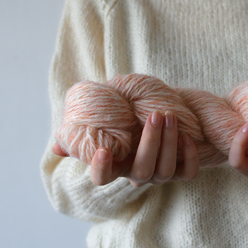 Seeknit yarn Macio 【White x white x Pink】